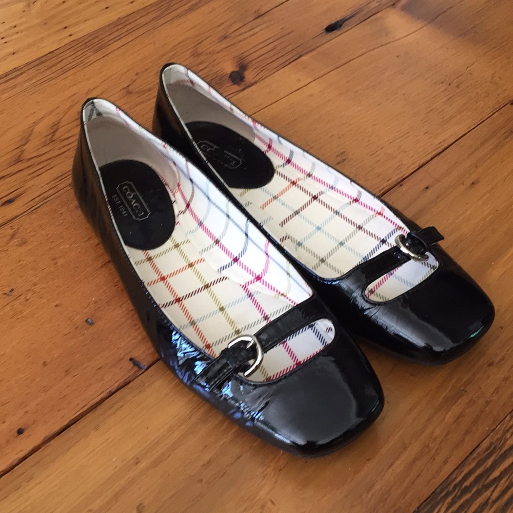 Coach patent leather flats size 8
